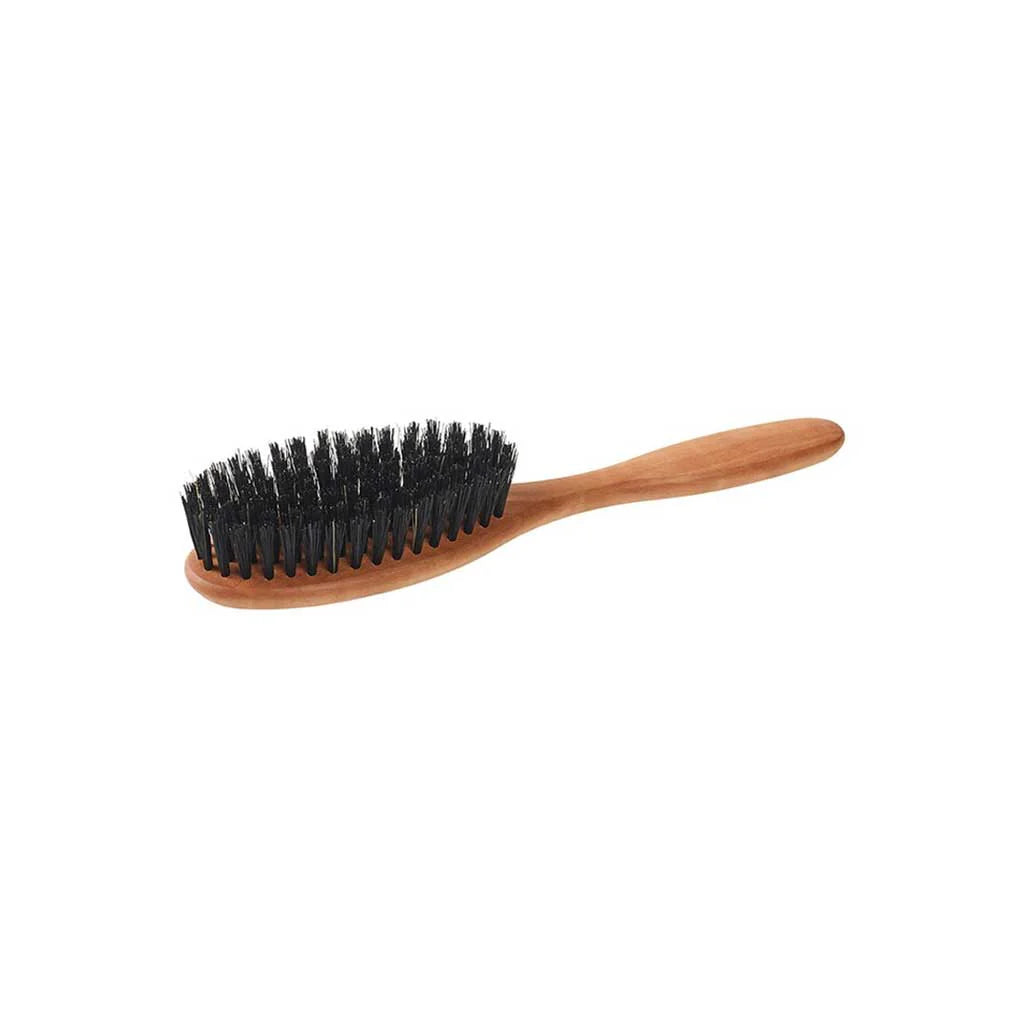 Pear Wood Dark Bristle Hairbrush - Small